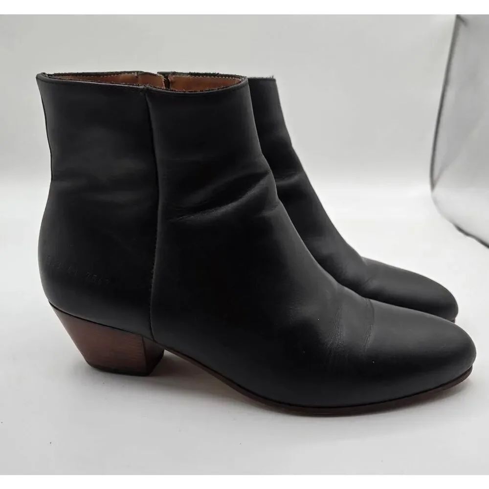 Woman by Common Projects Black Leather Ankle Boots Size 41 US 11